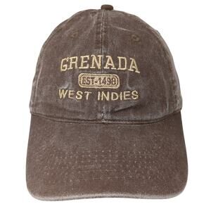 Grenada West Indies Est. 1498 Strapback Baseball Cap Brown One Size 6 Panel Esy